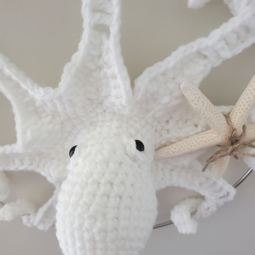 Handmade Octopus Wall Hanging Coastal Beachy Decor - Picture 7 of 9